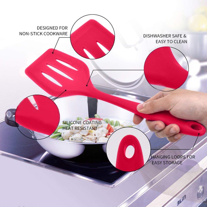 Suntchen 5Pcs Silicone Spatula Set Colorful Mini Spatulas - 480Â°F Heat Resistant Nonstick Versatile Kitchen Utensil Set for Baking, Mixing, Cooking, Dishwasher Safe - Image 3